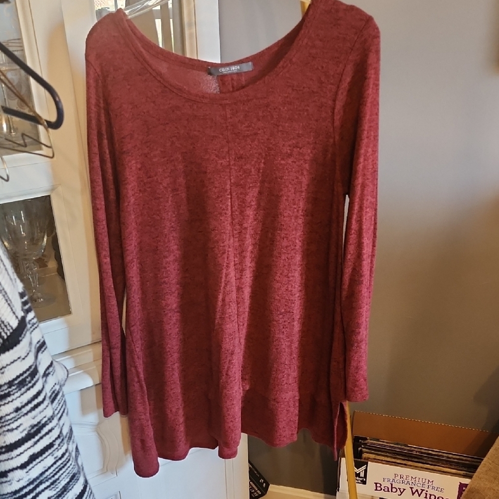Elegant Burgundy Long Sleeve Top